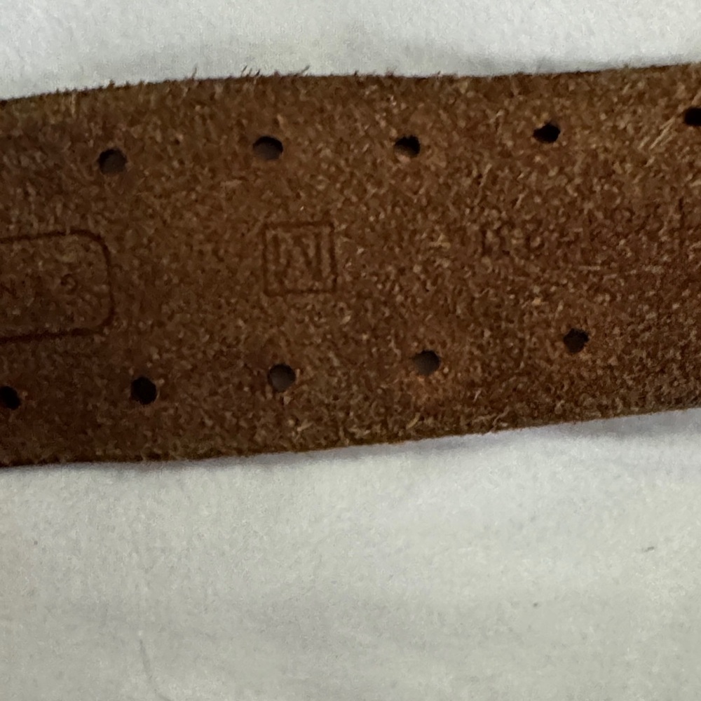 Y2K Brown Leather Belt with Silver Buckle - Picture 4 of 7